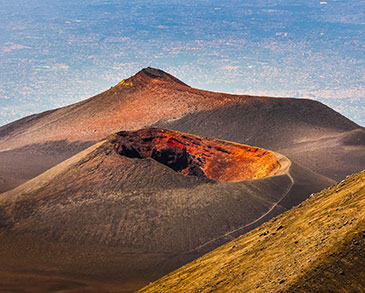 Mount Etna and Catania in background